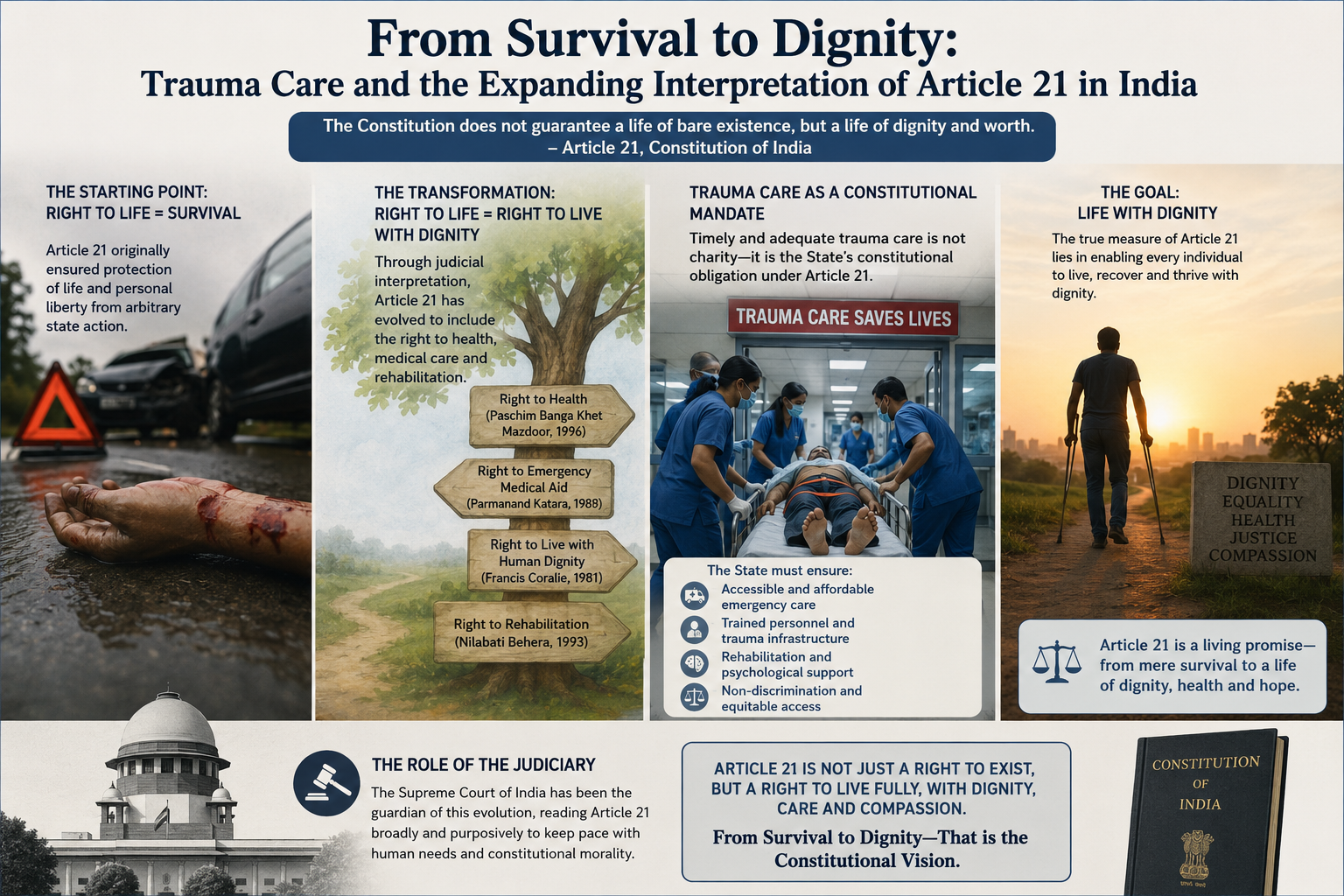 ⚖️From Survival to Dignity: Trauma Care and the Expanding Interpretation of Article 21 in India