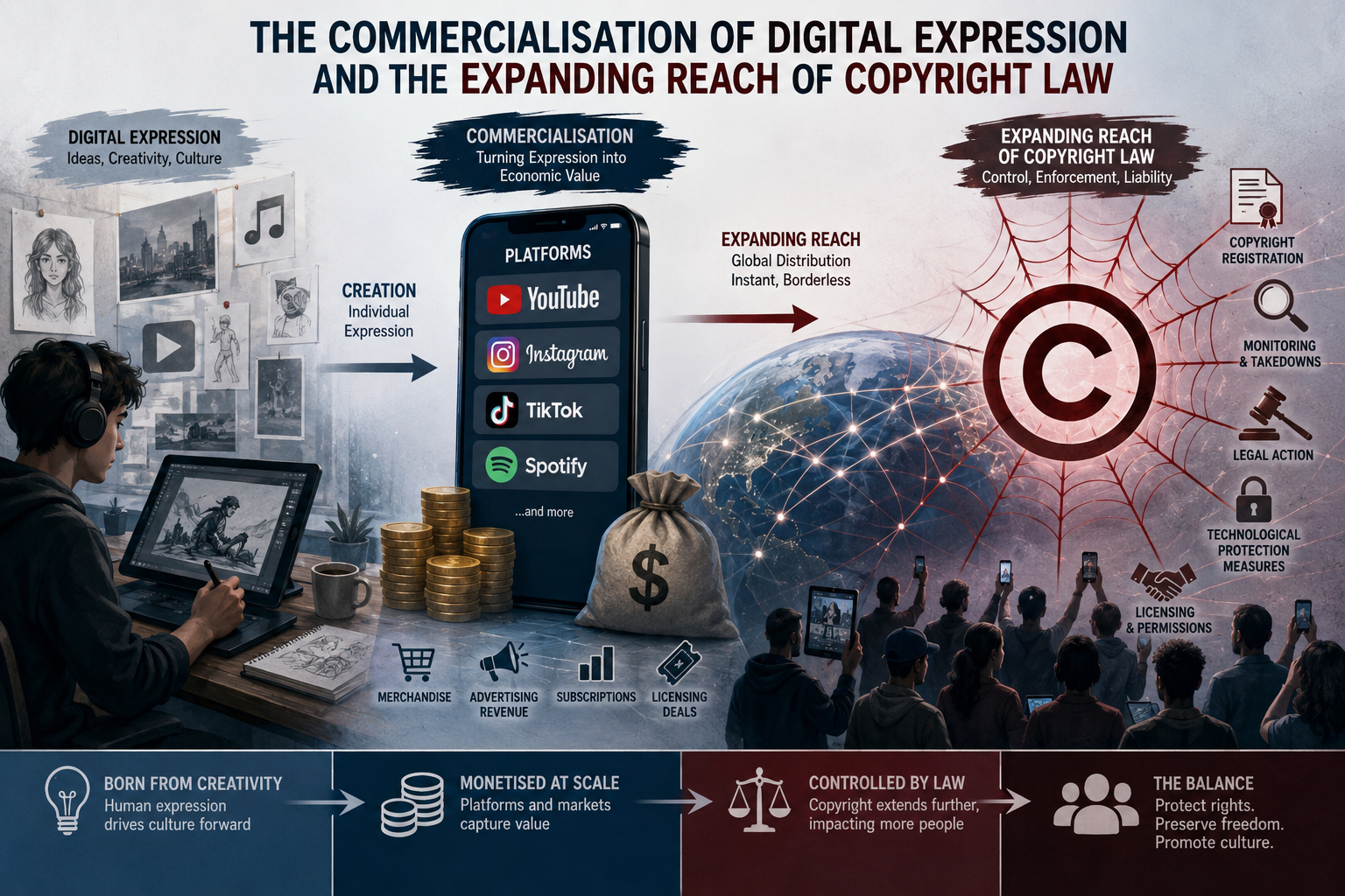 ⚖️ The Commercialisation of Digital Expression and the Expanding Reach of Copyright Law.