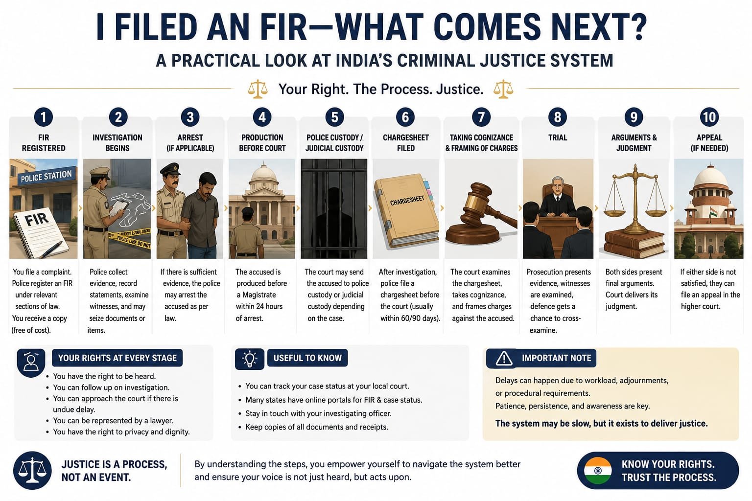 I Filed an FIR—What Comes Next? A Practical Look at India's Criminal Justice System.
