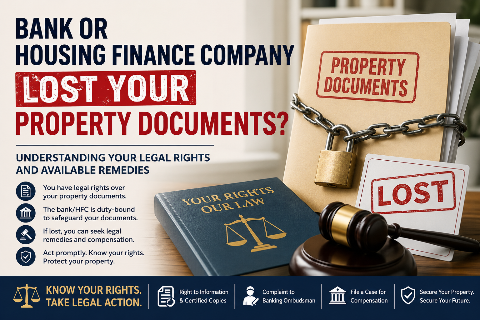 🏠 Bank or Housing Finance Company Lost Your Property Documents? Understanding Your Legal Rights and Available Remedies.