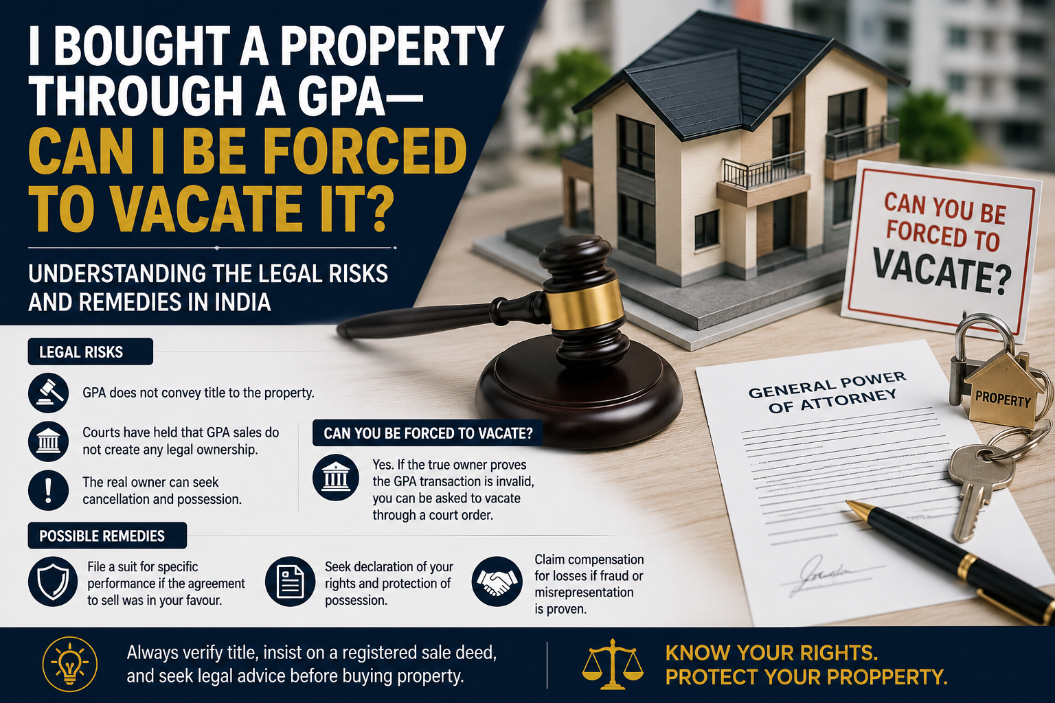 I Bought a Property Through a GPA—Can I Be Forced to Vacate It? Understanding the Legal Risks and Remedies in India.