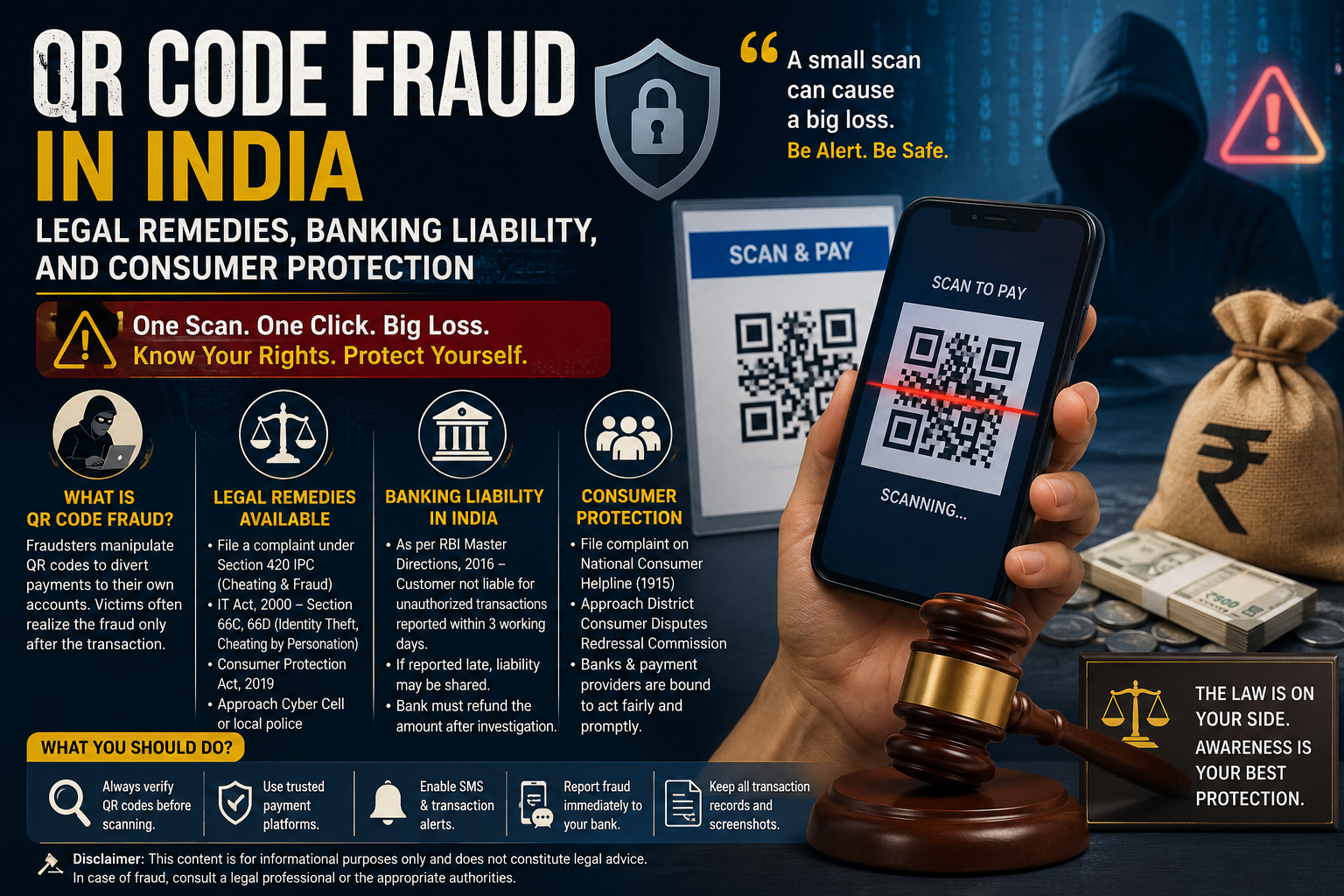 QR Code Fraud in India : A Comprehensive Legal Analysis of Banking Liability, Consumer Rights, Digital Payment Regulations, and Legal Remedies ⚖️📱
