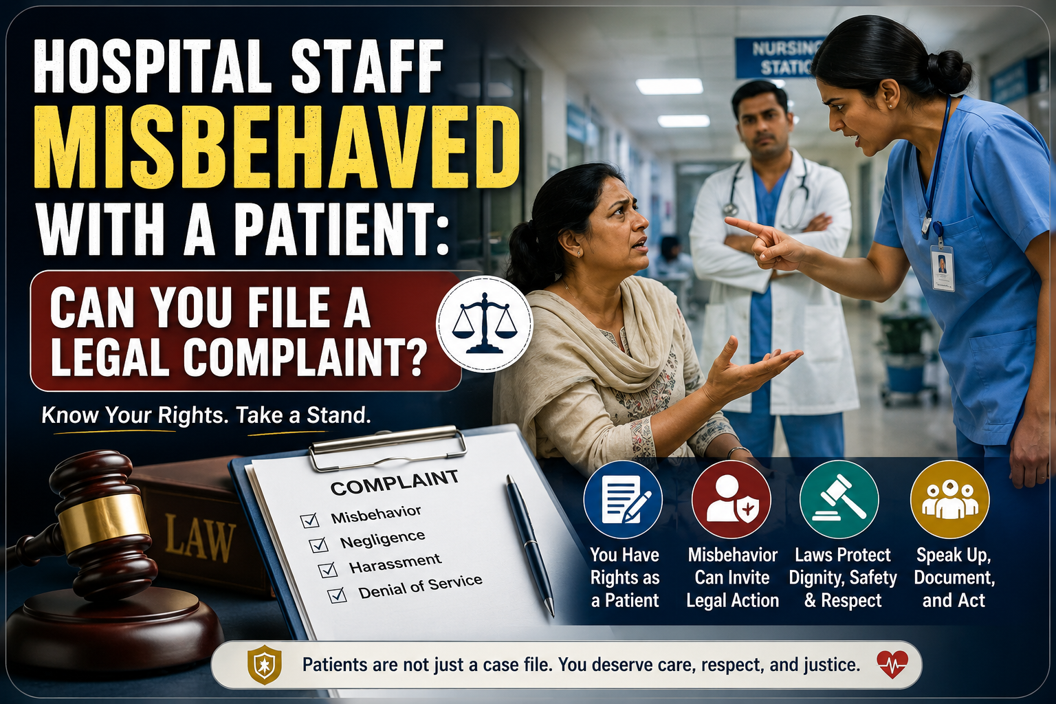 🏥 Hospital Staff Misbehaved with a Patient: Can You File a Legal Complaint?